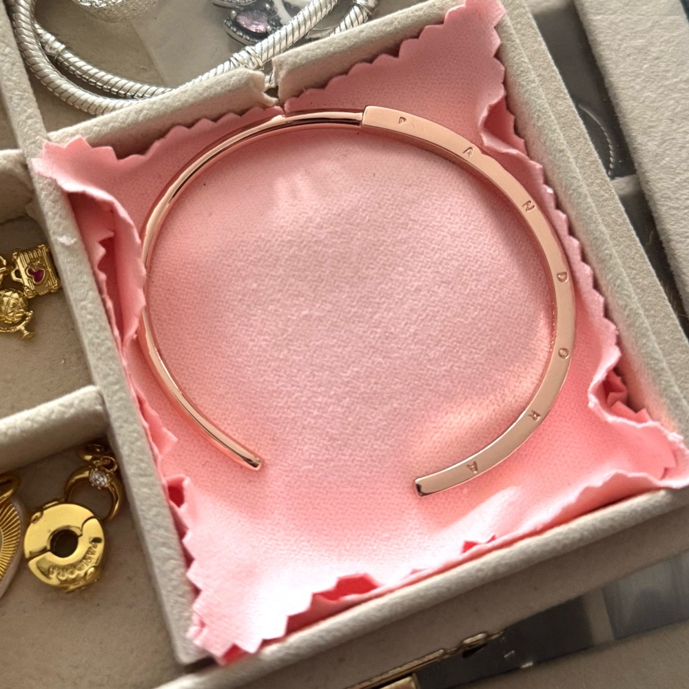 Pandora Pink Gold Open Bangle Bracelet